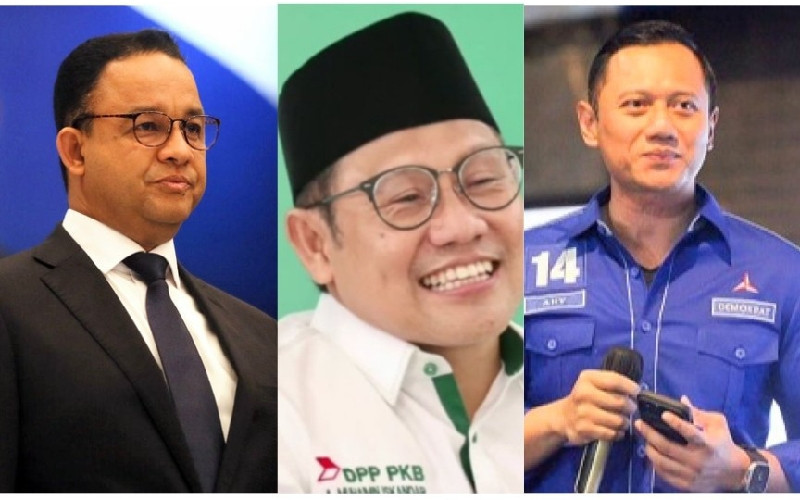 Tiga tokoh dunia politik yang sedang jadi pembicaraan hangat, (Ki-Ka) Anies Baswedan, Cak Imin, dan Agus Yudhoyono/Net