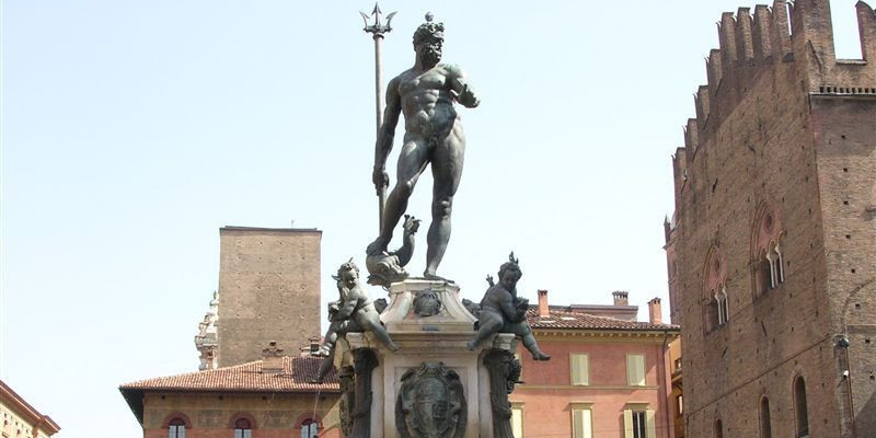 Patung dewa Neptunus era Renaisans Florence, Italia/NET 