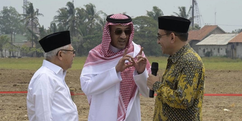 Pertemuan Wakil Presiden Ma'aruf Amin dengan Duta Besar Arab Saudi untuk Republik Indonesia Faisal bin Abdullah Al-Amudi di Serang, Banten, Minggu (10/09) 