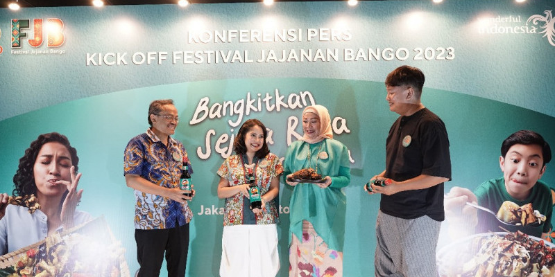 Para pembicara dalam kick off Festival Jajanan Bango 2023, di Kembang Goela Resto, Sudirman, Jakarta, Selasa (3/10)/Ist