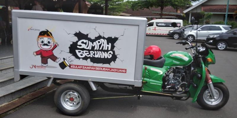 Motor layanan jemput sampah yang dibeli dari aplikasi JekNyong Kabupaten Banyumas, Jawa Tengah/Net