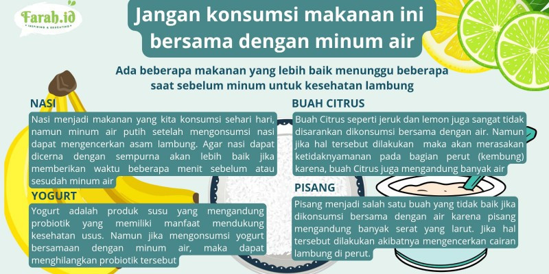 Jangan langsung minum setelah mengonsumsi 4 makanan ini/Grafis; Dewi Anggeraini