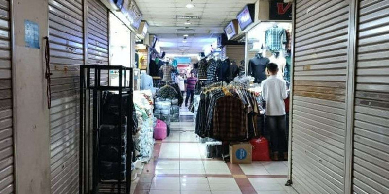 Suasana sepi di pasar Tanah Abang, Jakarta Pusat/RRI