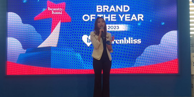 Tavi berhasil memenangkan Brand of The Year Beauty Haul Awards 2023 yang digelar di The Forum Mall Kelapa Gading 3, Jakarta, Rabu (25/10)/Farah