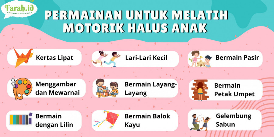 Infografis permainan untuk melatih motorik halus anak/Dewi Anggraini/Farah