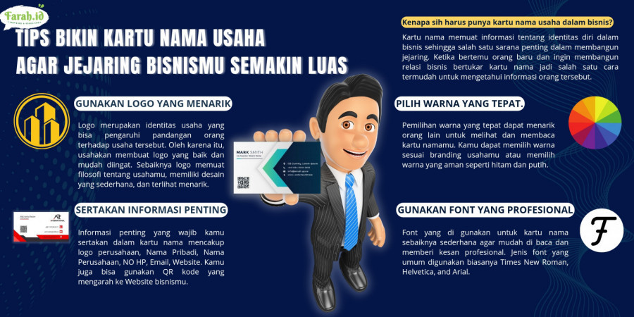 Infografis tips membuat kartu usaha agar jejaring bisnis semakin luas/Dewi Anggraini/Farah
