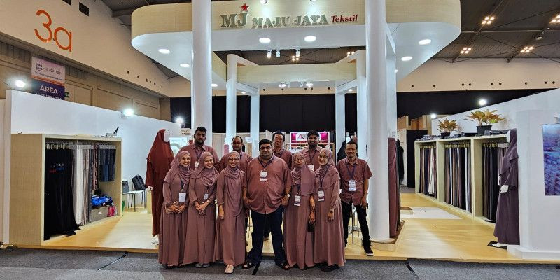 Booth Maju Jaya Tekstil di Halal Fair & HIITS 2023 di ICE BSD/Dok. Maju Jaya Tekstil