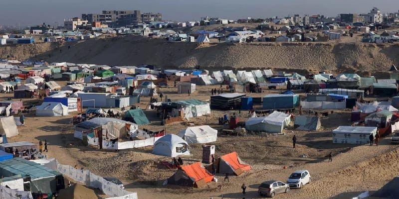Suasana kamp pengungsi Rafah/Reuters