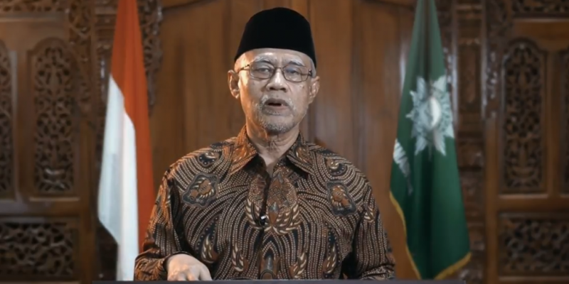 Prof. Dr. Haedar Nashir saat memberikan tausyiahnya di masa tenang Pemilu 2024/Dok PP Muhammadiyah