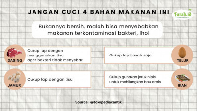 Tak Semua Bahan Makanan Harus Dicuci Sebelum Dimasak