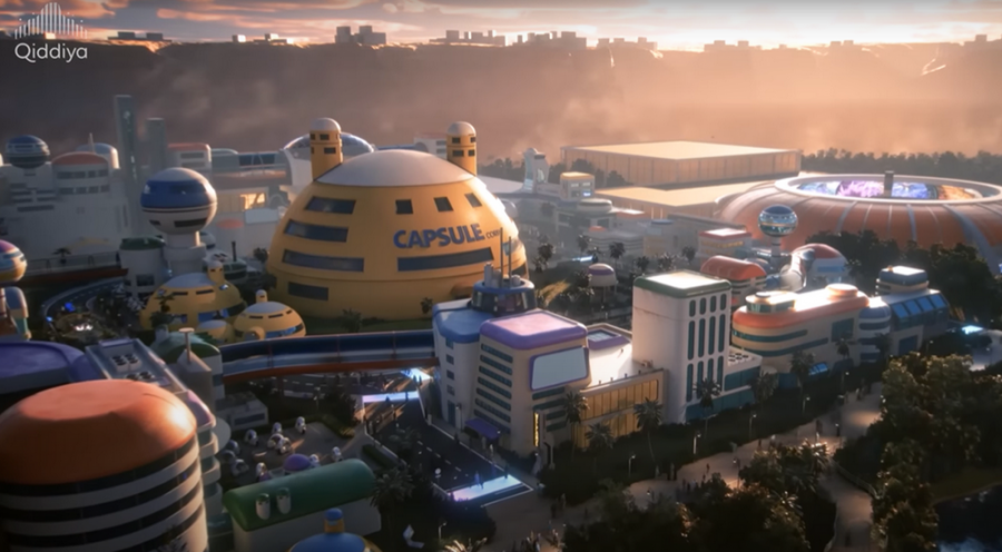 Ilustrasi theme park Dragon Ball yang akan dibangun di Qiddiya, Arab Saudi/DragonBall