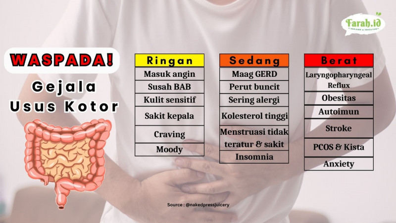 Waspadai usus yang kotor/Infografis: Timur Muhammad Santosa