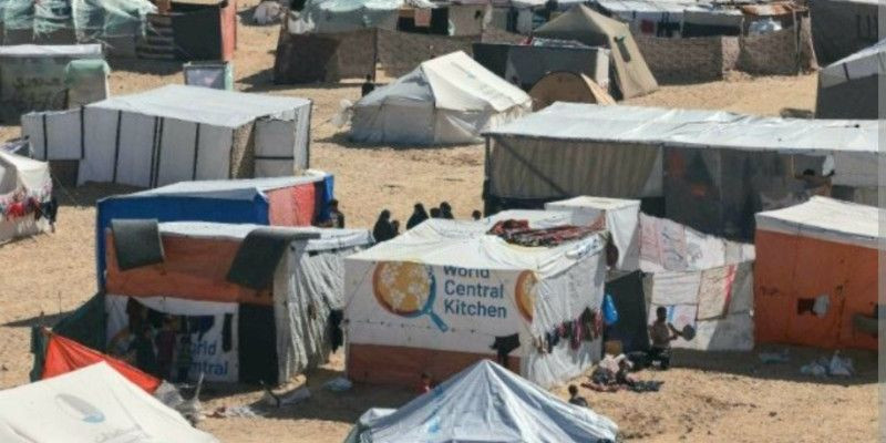 Tenda World Central Kitchen di Rafah/AFP