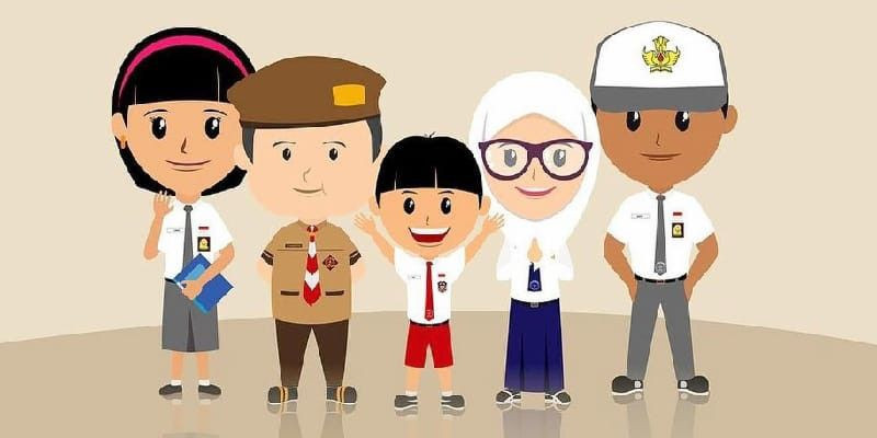 Ilustrasi seragam sekolah di Indonesia/Kemendikbudristek