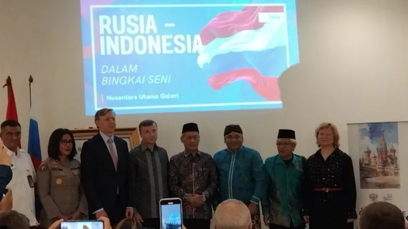 Pembukaan pameran Llkisan kerja sama Kedubes Rusia & NU Gallery (19/3) di Jakarta. (BogorRaya)