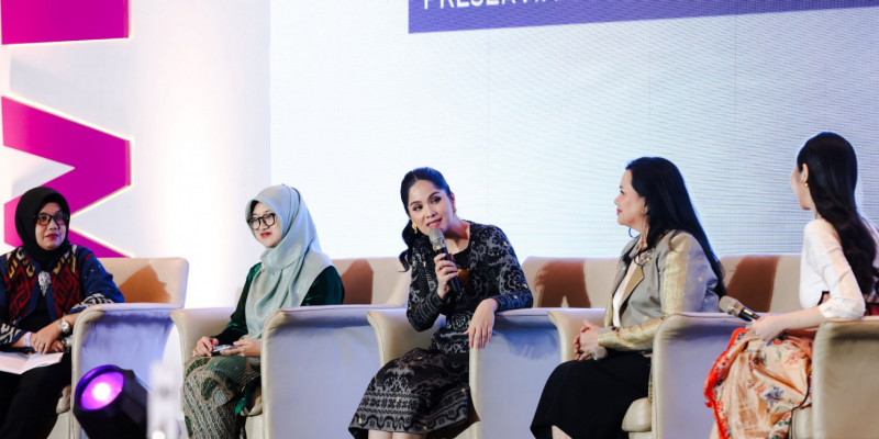 Ketua Umum Yayasan Jantung Sehat Indonesia Annisa Pohan di Women Empowerment Conference 2025. (YJI)