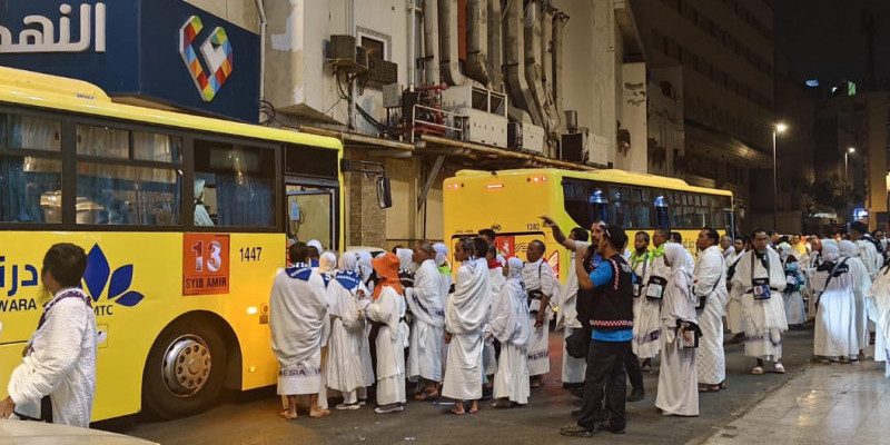 Bus Shalawat untuk ibadah maksimal jemaah haji Indonesia di Makkah. (Kemenag RI)