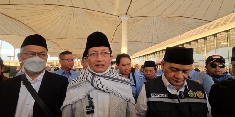 Amirul Haj Indonesia Nasaruddin Umar (tengah, bersorban). (Kemenag RI)