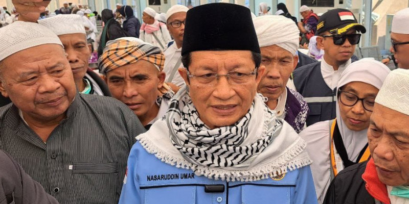 Menteri Agama Nasaruddin Umar saat musim haji 2025. (Kemenag RI)