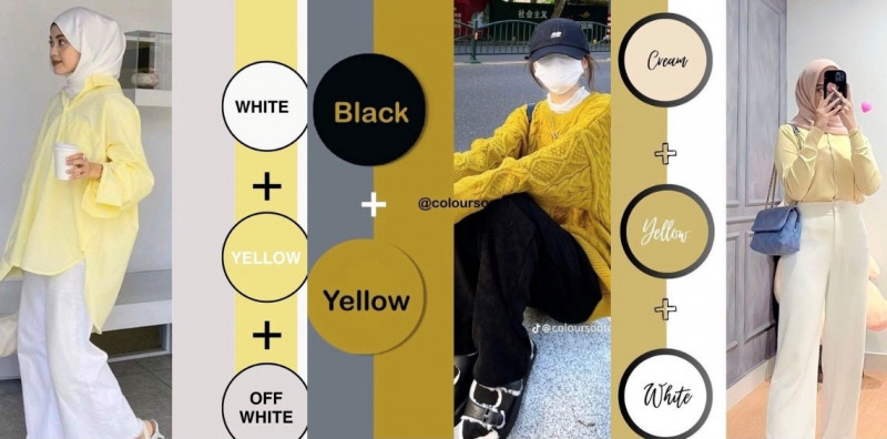 Padu padan outfit kuning. (Pinterest/Grafis: Raihana Bilsbisyri)