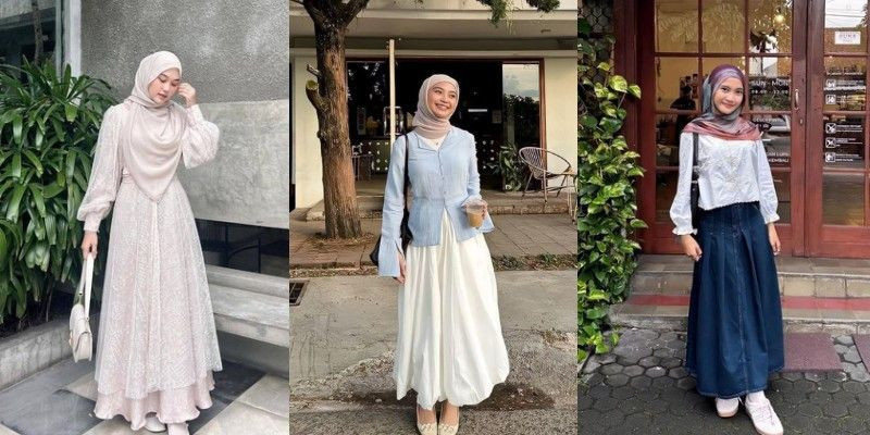 Ragam casual hijab look untuk aktivitasmu. (Pinterest/Grafis: Raihana Bilbisyri)