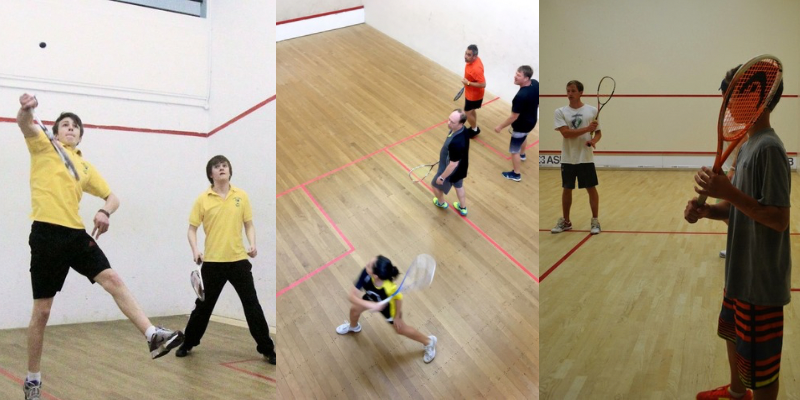 Serunya olahraga squash. (Pinterest/Grafis: Raihana Bilbisyri)