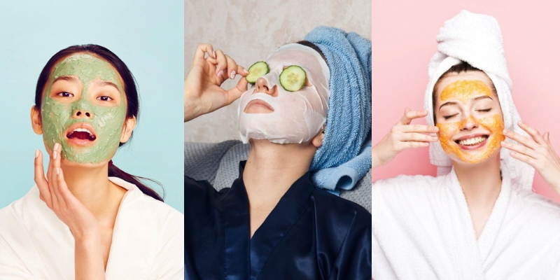 Cara memakai masker wajah. (Pinterest/Grafis: Raihana Bilbisyri)