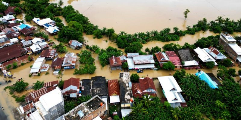 Ilustrasi banjir di Sulawesi Selatan beberapa waktu lalu. (Xinhua)