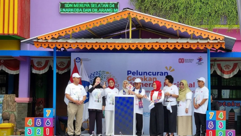 Peluncuran Gerakan Numerasi  Nasional oleh Mendikdasmen Abdul Mu'ti. (ANTARA)