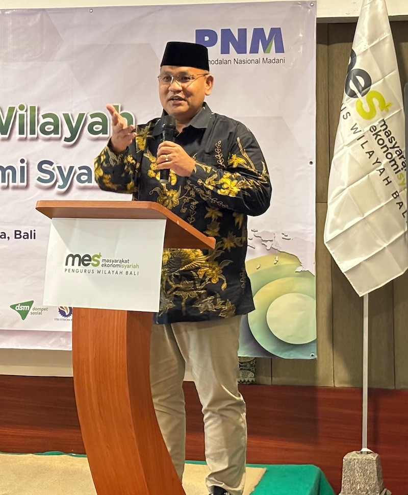 Sekretaris Bidang Luar Negeri dan Investasi MES Dr. Teguh Santosa membuka Musyawarah Wilayah MES Bali, di Kuta, Sabtu, 30 Agustus 2025./farah.id 