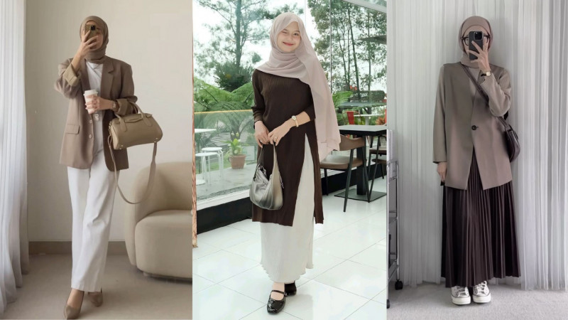 OOTD dengan nuansa cokelat. (Pinterest) OOTD dengan nuansa cokelat. (Pinterest)