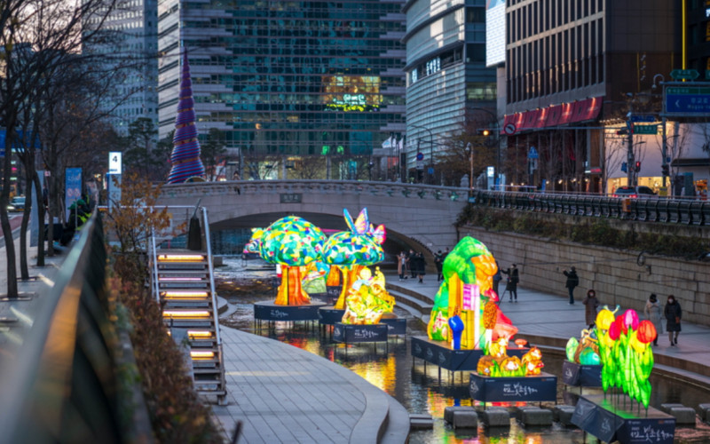 Sungai Cheonggyecheon di Seoul, Korea Selatan. (Bafageh)