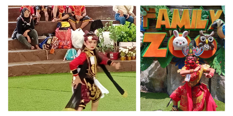 (ki-ka) Kreasi tari tradisional anak & Tari Topeng Malangan di New Wisata Wendit, Malang (20/9). (Ist)
