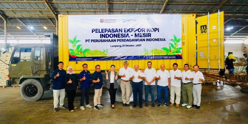 Ekspor Kopi PT PPI dari Lampung ke Mesir (21/10). (Ist)